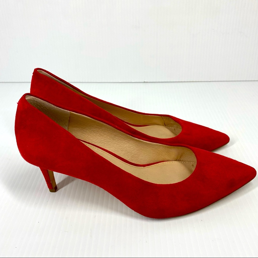 Louise et Cie Pumps Suede Pointed Toe Red 8M or 38.5 Preloved